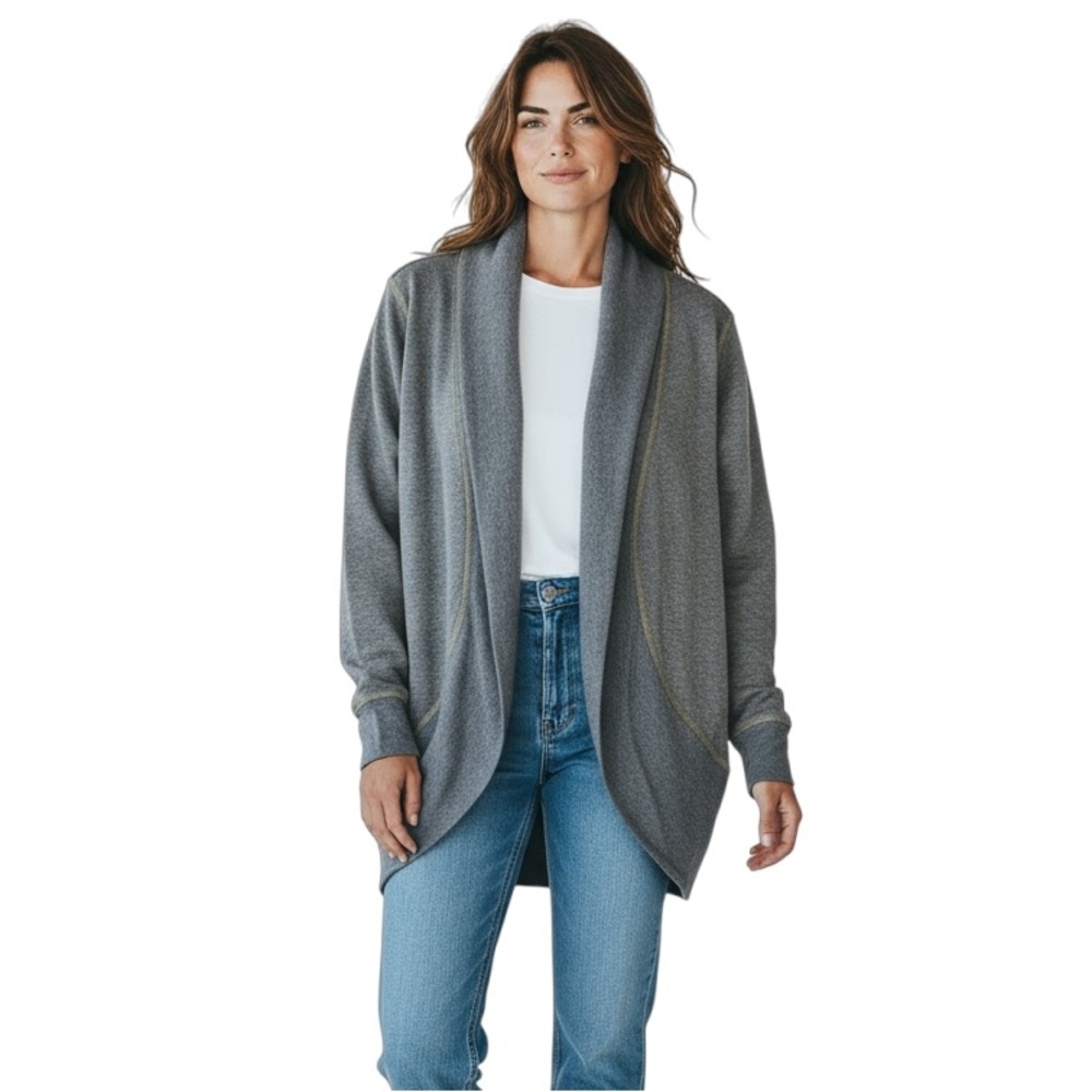 Grey Cocoon Cardigan With Metallic Details Feels Like Medium/Large